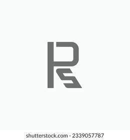 Ilustración vectorial de diseño de logotipo de monograma RS, PS, PRS o RPS. Marca de letra minimalista y elegante.