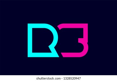 RS R S blue pink colorful alphabet alphabet letter logo combination design suitable for a company or business