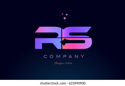 rs r s creative color blue background pink purple blue magenta alphabet letter company logo vector icon design