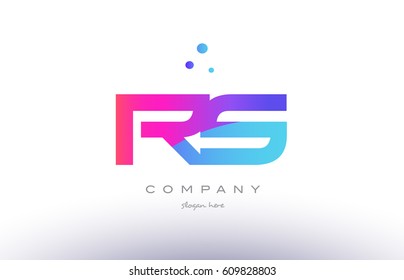 rs r s  creative pink purple blue modern dots creative alphabet gradient company letter logo design vector icon template