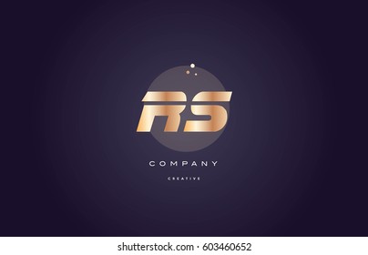 rs r s  gold yellow golden metal metallic bold luxury product modern creative gradient alphabet company logo design vector icon template