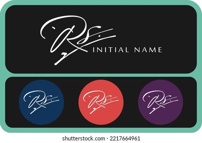 Rs R s initial handwriting Rs initial handwriting signature logo template vector hand lettering for designs or for identity