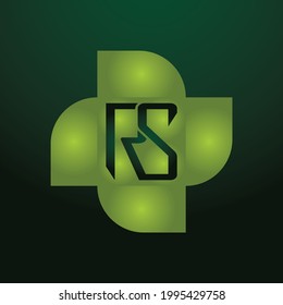 RS or R S letter alphabet logo design in vector format.
