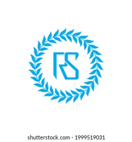RS or R S letter alphabet logo design in vector format.