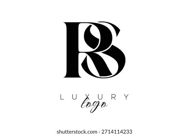 Logotipo de la tipografía del monograma de la letra de RS Serif para la identidad elegante de la marca de Premium