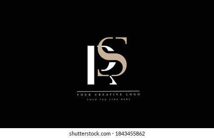 RS SR abstract vector logo monogram template