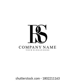 RS or SR Letter Initial Logo Design, Vector Template