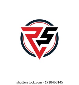 RS Dreieck Buchstaben Logo Design Vektor.