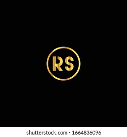 RS einzigartige Buchstaben Vektorillustration Logo Design mit goldener Farbe.