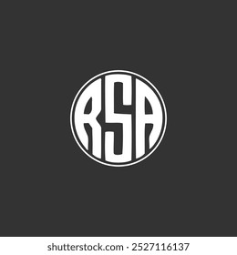 Diseño original del logotipo del monograma de la letra del círculo de RSA. RSA Tipo de letra inicial Logo, RSA Icon Logo Imagen Vector Stock