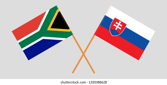 RSA and Slovakia. The South African and Slovakian flags. Official colors. Correct proportion. Vector illustration
