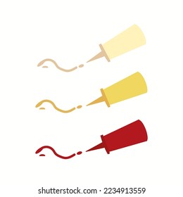 rSauce icon, mayonnaise, mustard and ketchup Vector illustration