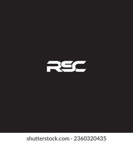 Elemento vector de logotipo de carta inicial RSC. Plantilla de logotipo inicial