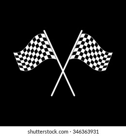 rscing flag vector icon isolated on black