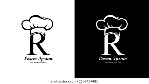 R-shaped design combined with chef's hat