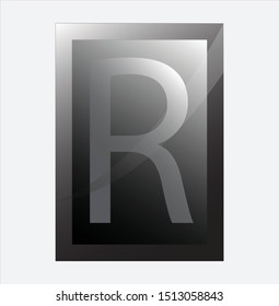 R-shaped logo design, white background