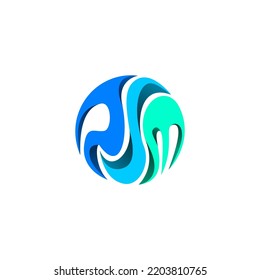 RSM Circle 3D Logo Design. Technologie. Sportmanagement 
