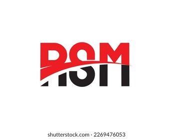 Letra RSM Ilustración del vector de diseño del logotipo inicial