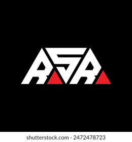 Diseño de logotipo de letra triangular RSR con forma triangular. Monograma con diseño de logotipo en triángulo RSR. Plantilla con el logo del Vector del triángulo RSR en color rojo. RSR logo triangular Diseño simple, elegante y lujoso.