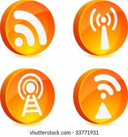 Rss 3d icons. Vector illustration.