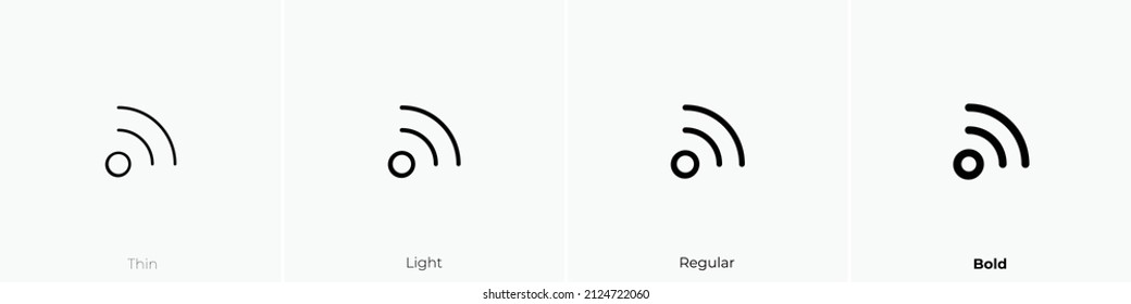 rss alt icon. Thin, Light Regular And Bold style design isolated on white background