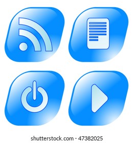 RSS blue icons set