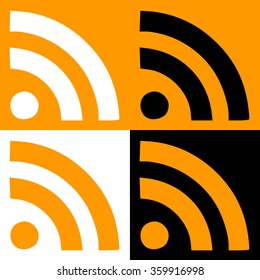 Rss button set vector