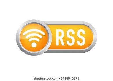 Rss buttons and symbols. RSS radio wave icon. Feeds and news. Vector illustration