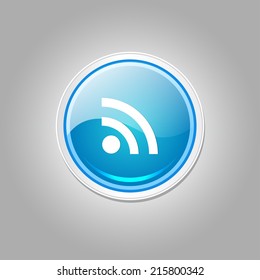 RSS Circular Vector Blue Web Icon Button