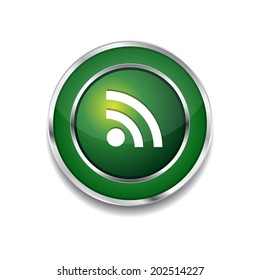 RSS Circular Vector Green Web Icon Button