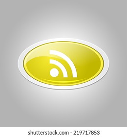 RSS Circular Vector Yellow Web Icon Button
