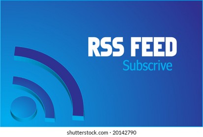 rss feed with background blue