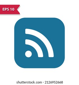 RSS Feed Button Icon. Professional pixel-aligned icon in glyph style.