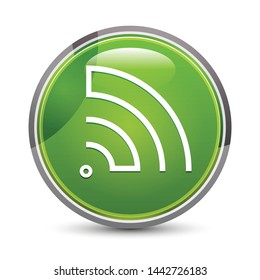 RSS Feed icon isolated on elegant green round button vector illustration