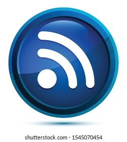 RSS Feed icon isolated on elegant blue round button illustration