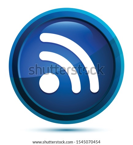RSS Feed icon isolated on elegant blue round button illustration