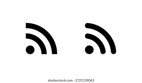 Symbolsatz für RSS-Feeds. News-Update, Blog-Abonnement und Content-Syndication-Symbol