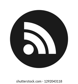 RSS Feed icon vector illustration design isolated on flat black round button