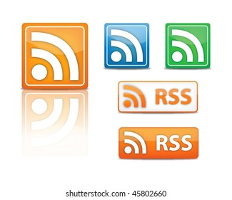 rss feed icons (vector)