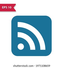 RSS Feed, News Feed Button Icon. Professional pixel-aligned icon in glyph style.