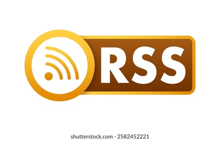 RSS Feed Symbol with Orange and Brown Design