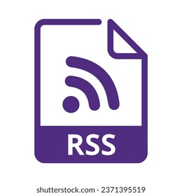 RSS File Icon. Vector File Format. File Extension Modern Flat Design