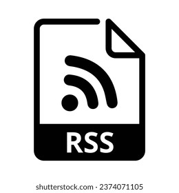 RSS File Icon. Vector File Format. File Extension Modern Flat Design