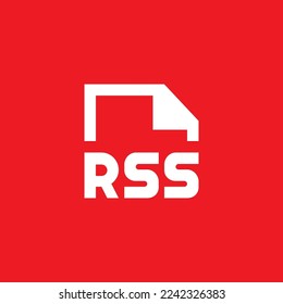 RSS file type flat icon, graphic resource template, vector illustration.