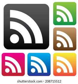 Rss flat icon. Vector illustration for used.