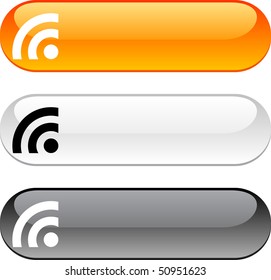 Rss glossy buttons. Three color version.