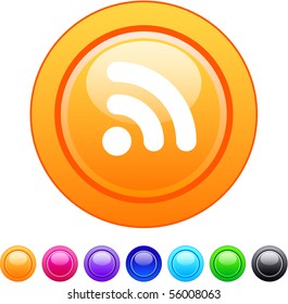 Botões da Web em círculo brilhante Rss.