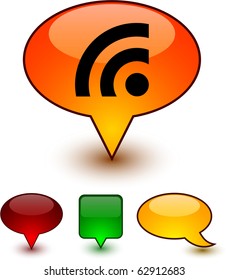  Rss glossy speech vector icons.