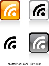 Rss glossy square vibrant buttons.