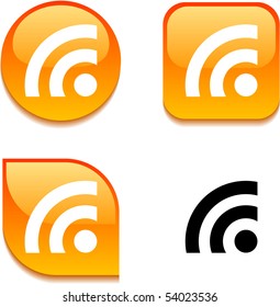 Rss glossy vibrant web buttons.